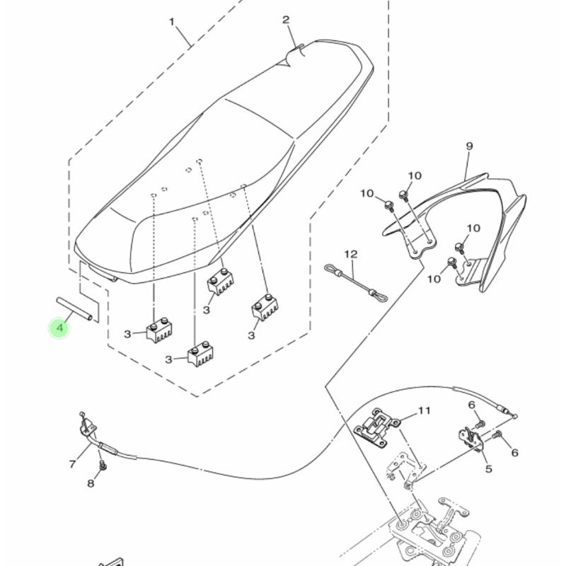 pin seat engsel jok Jupiter Z Z1 Mx king Force FI Aerox 1FD-F4727-00 asli original Yamaha YGP
