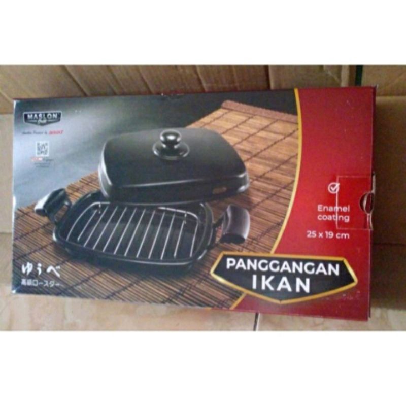 panggangan ikan enamel warna hitam -Maspion