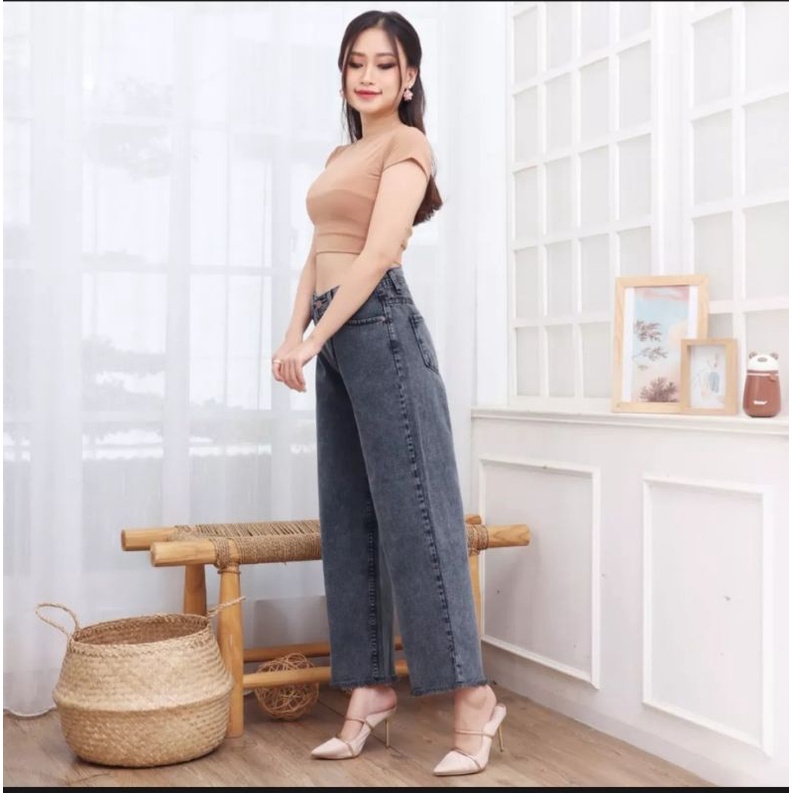 celana jeans wanita kulot snow