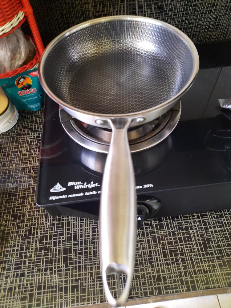 A1 Wajan Penggorengan Stainless Steel Anti Lengket Fry Pan Stainless Non Stick 24cm