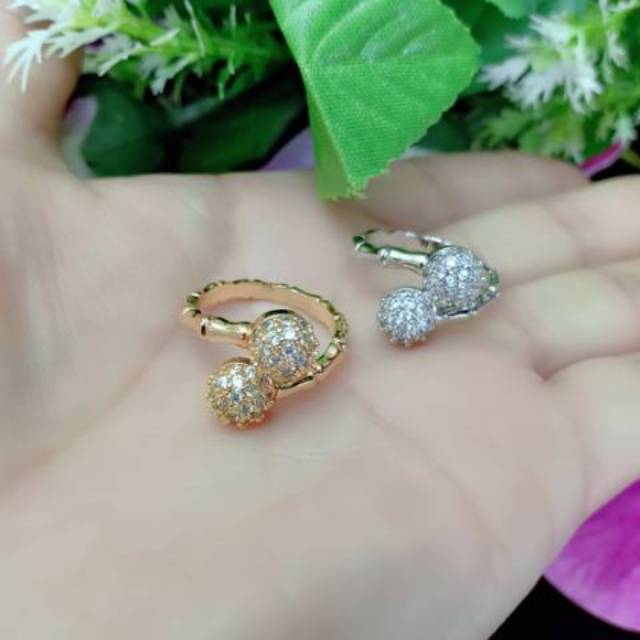 Xuping cincin permata lapis emas mata bulat