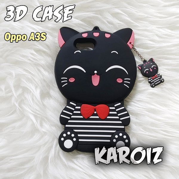Case 3D Oppo A3S Softcase 4D Karakter Boneka Hello Kitty Doraemon Character Cartoon lucu