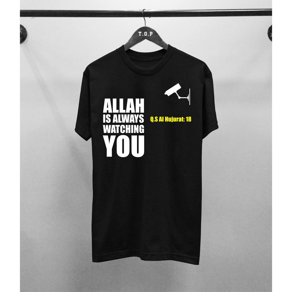 Kaos Dakwah Islami Ngaji yuk Tawheed Hijrah Muslim Distro Murah-Allah CCTV