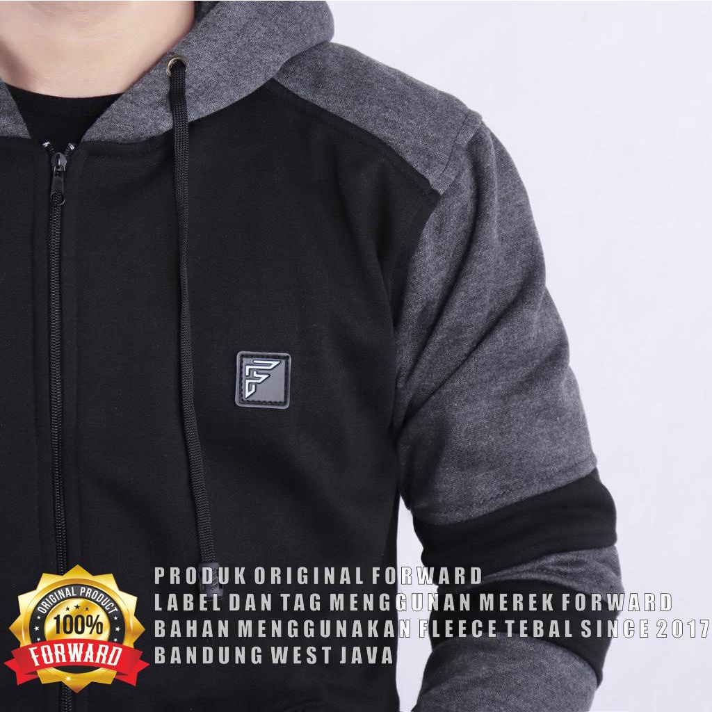 Jaket Sweater Hoodie Resleting Zipper Polos Pria &amp; Wanita Premium Quality Bahan Fleece Tebal Forward System Forwardshop