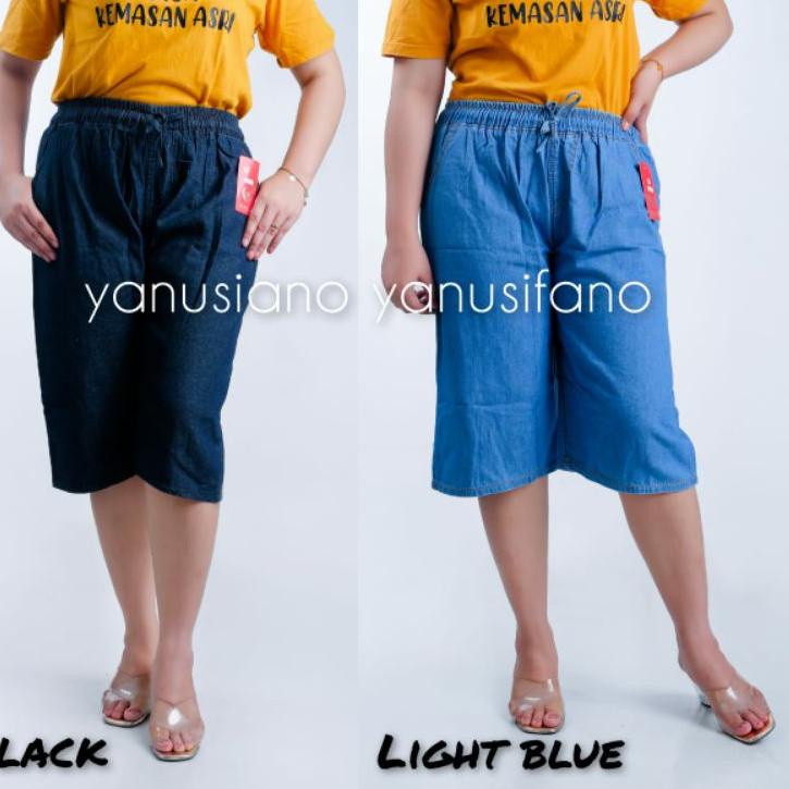 ➢ Celana Pendek 7/8 Jeans Wanita Super Jumbo // Kulot Jeans 7/8 wanita Jumbo ㊑