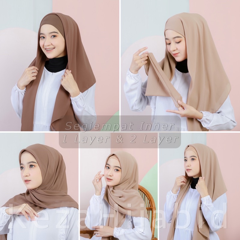 Keza - Segiempat Plus Inner 2In1 /Segitiga 1 Layer &amp; Segiempat 2 Layer/Hijab Premium