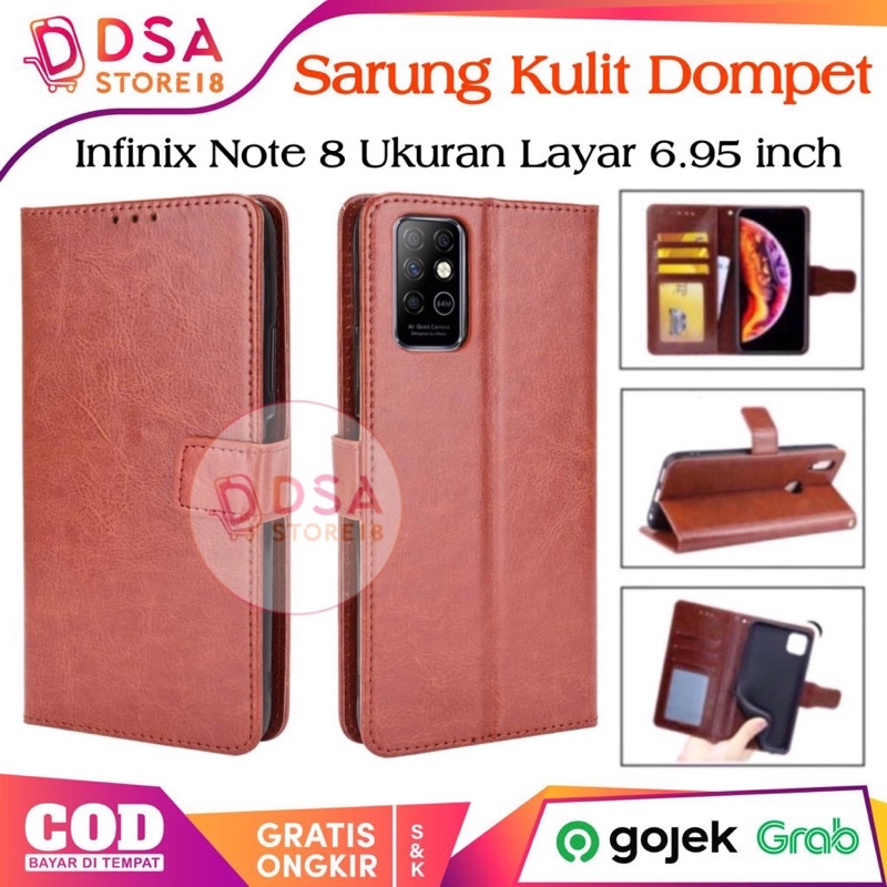 Case Infinix Note 8 / Casing Infinix Note 8 / Leather Case Flip Cover Wallet Dompet Hp Casing Kulit