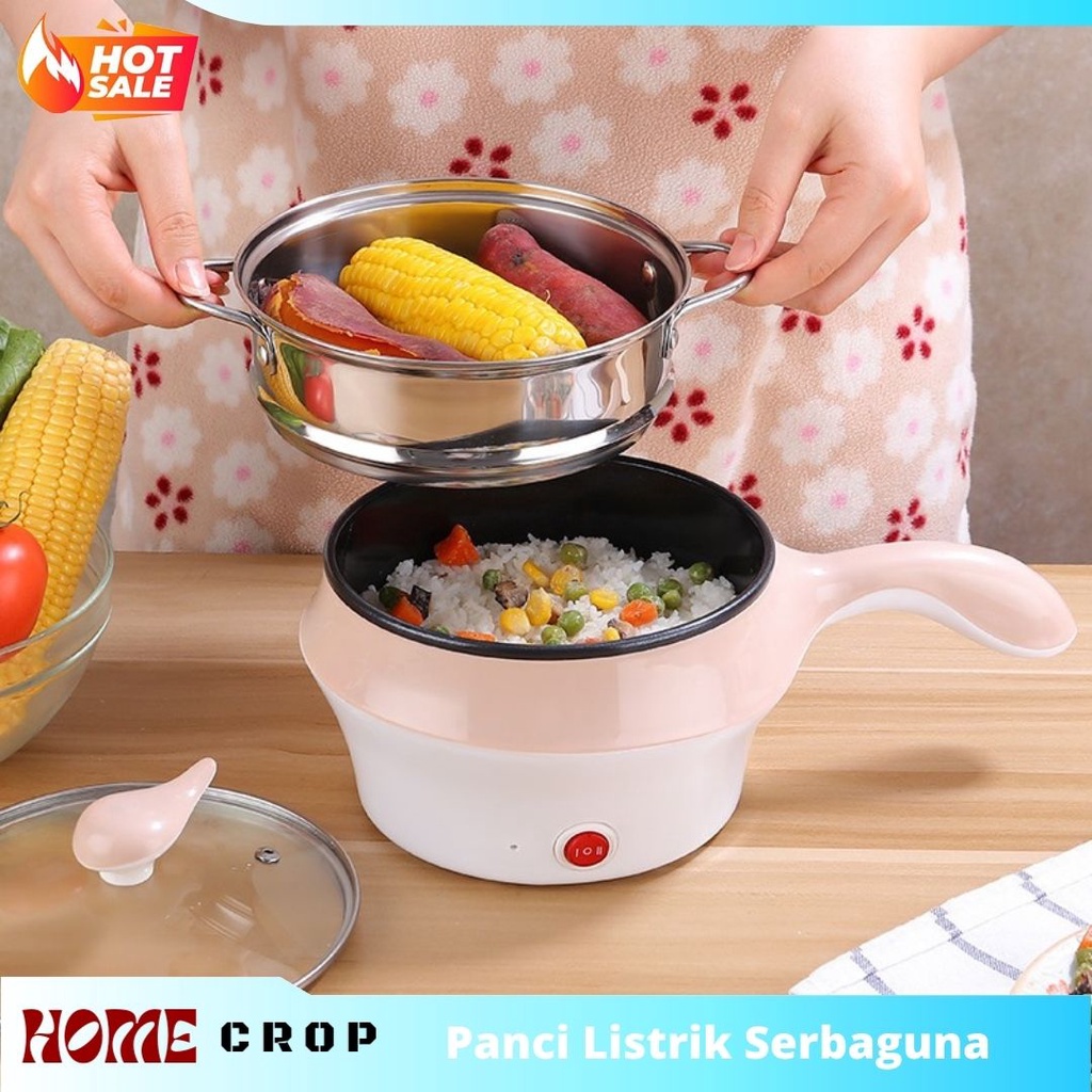 Panci Elektrik Multifungsi Mini Portable Low Watt Set Lengkap Wajan Penggorengan Steamer Dandang Kuk
