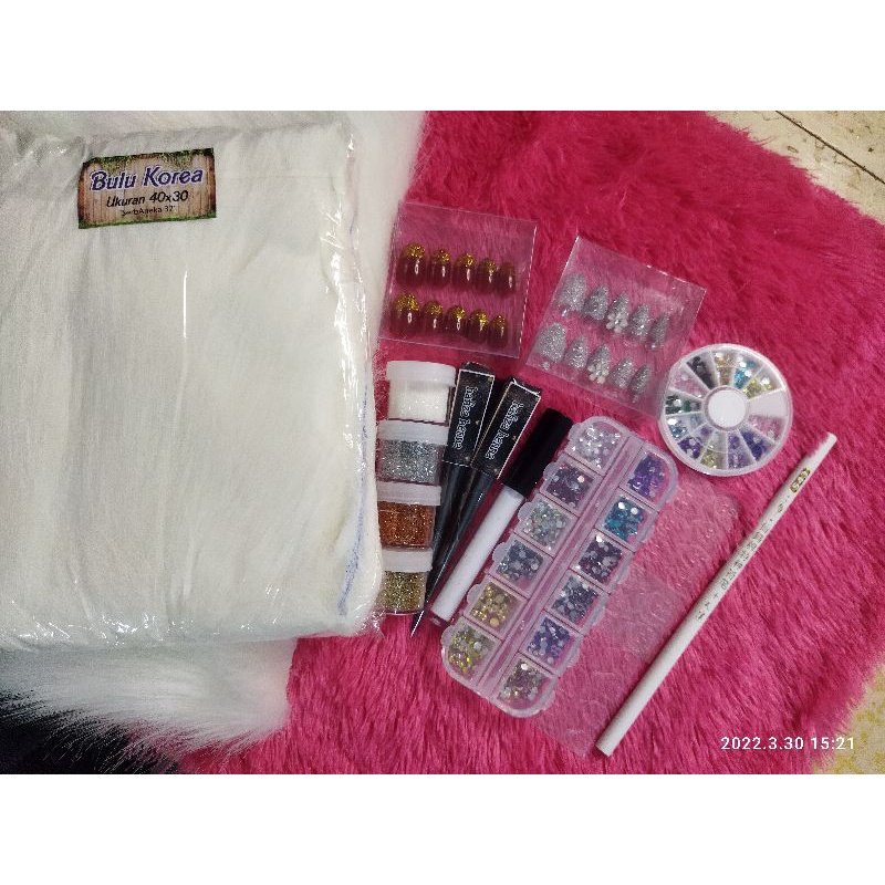 paket henna lengkap dgn alas bulu korea