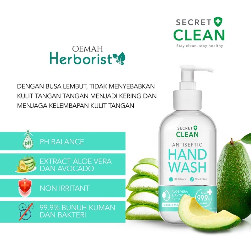 Secret Clean Hand Wash Botol Pump - 250 ml