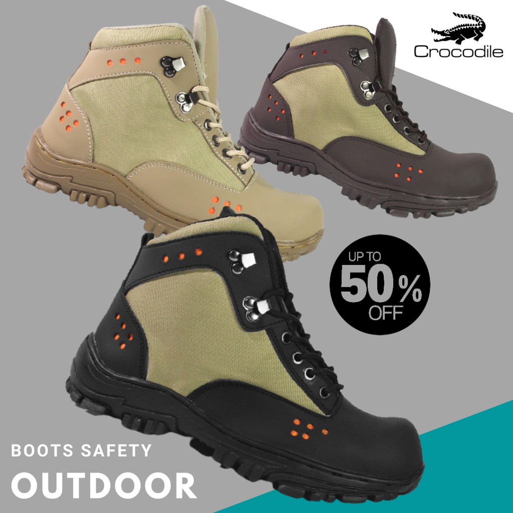 Sepatu Gunung Adventure Semi Boots Hiking Touring Motor Outdoor Pria Crocodile Tanker