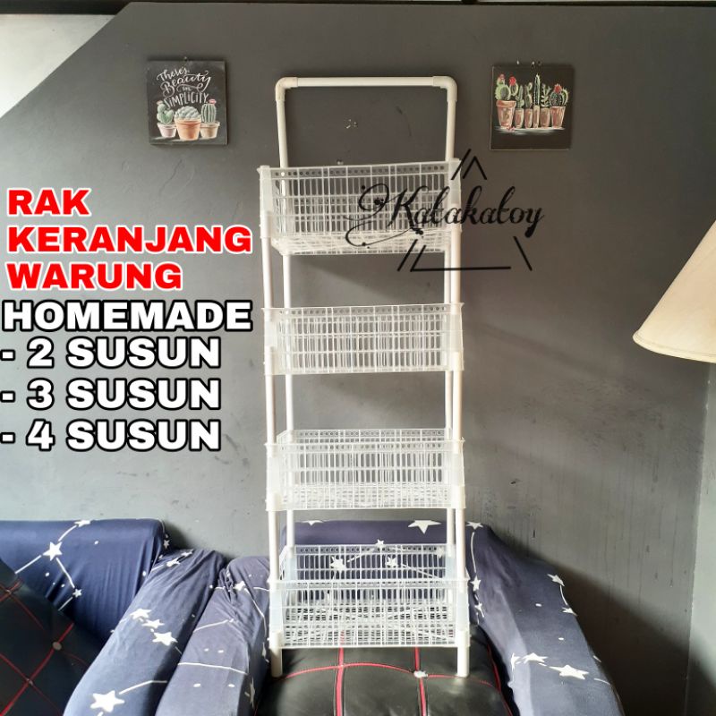 RAK KERANJANG WARUNG Rak Susun Keranjang Susun Rak Penyimpanan Rak Etalase Rak 4 Susun Rak 3 Susun Rak 2 Susun