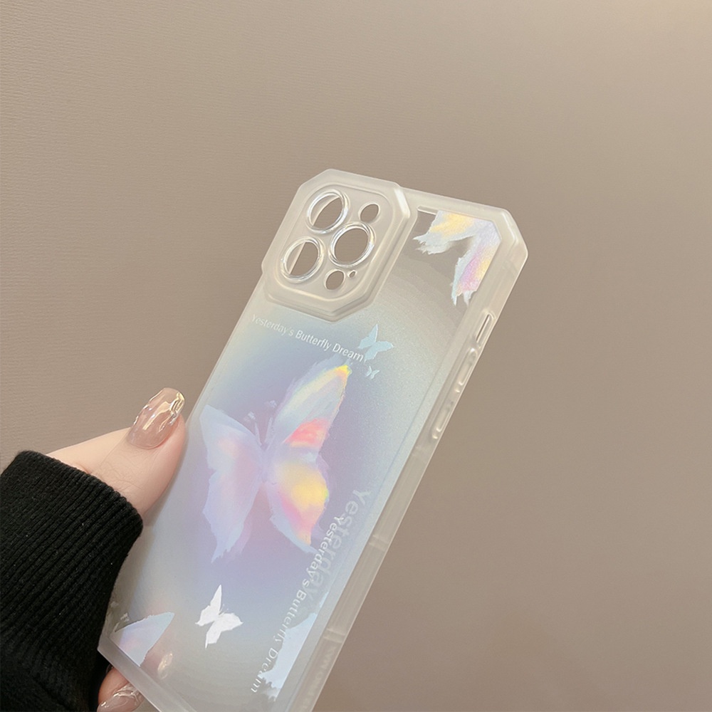 Soft Case Matte Desain Fairy Butterfly Straight Edge Untuk Iphone 7 8 PLUS X XR XS 11 12 13 14 PRO MAX SE 2020