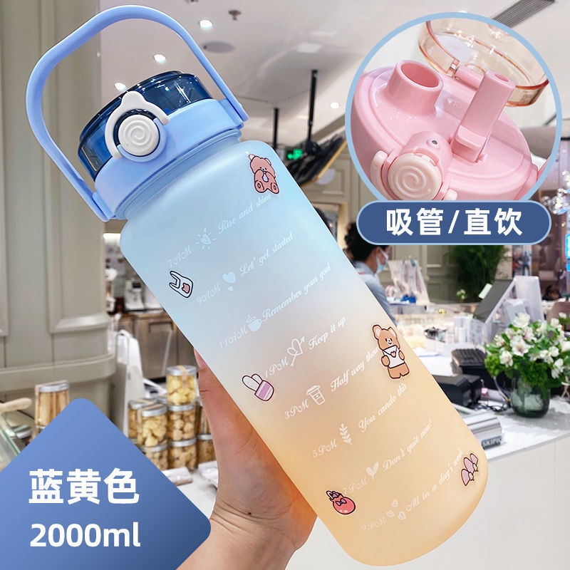 COD Botol Minum Botol Air Minum Viral Motivasi Penanda Waktu 2 Liter Gradient Gradasi P35