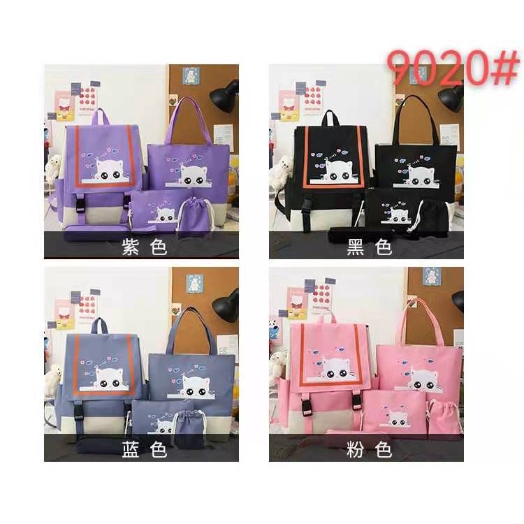 SET 5 STYLISH KOREAN BAGPACK FREE BONEKA / TAS Fashion KOREA KEKINIAN HADIAH BROSS STICKER 5in1 / Tas SET KOREA + BONEKA MURAH / RANSEL IMPORT REMAJA WANITA + TAS KECIL KOTAK PENSIL / TAS SD SMP SMA KULIAH CEWEK / CUTE SCHOOL BAG / TAS ESTETIK LUCU MURAH