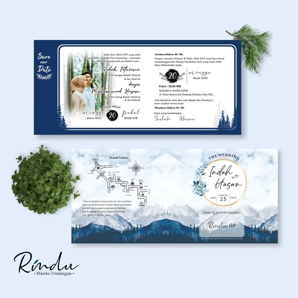 UNDANGAN PERNIKAHAN BLANKO RINDU MURAH - UNDANGAN NIKAH UNIK ELEGAN RINDU 08