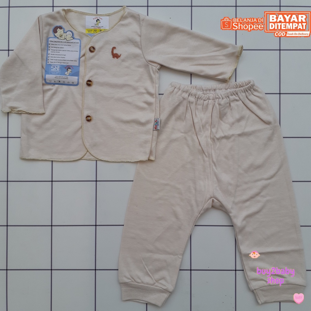 Setelan Piyama Panjang Bayi Bahan Premium BABYHAI Brown Series 1 PCS