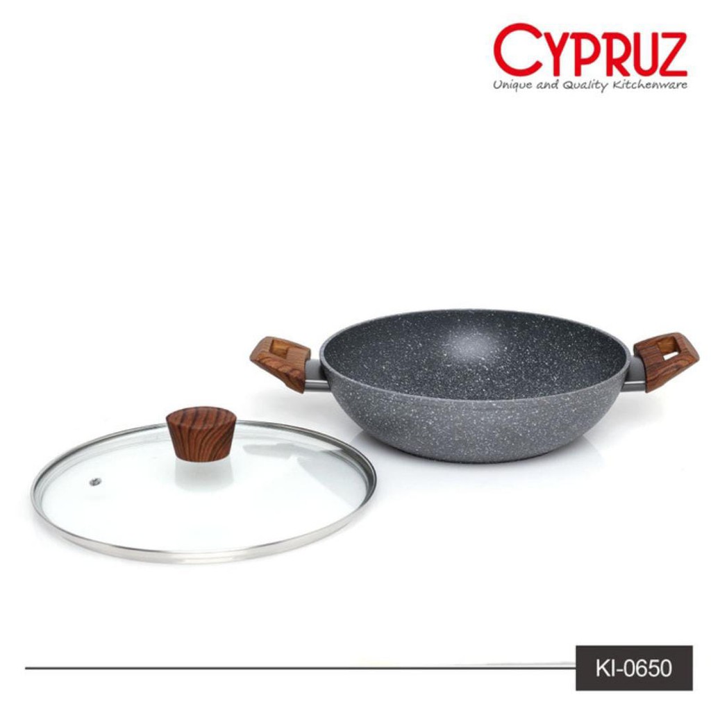 Cyprus Marble KI-0650 Cyprus Wok+ Lid 30cm