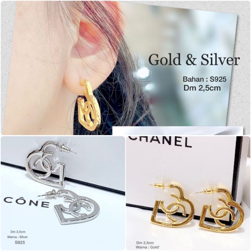 Anting Silver925 Perak Motif Channel Anti Karat anti alergi anting  Premium Quality berlian kilap N-2088