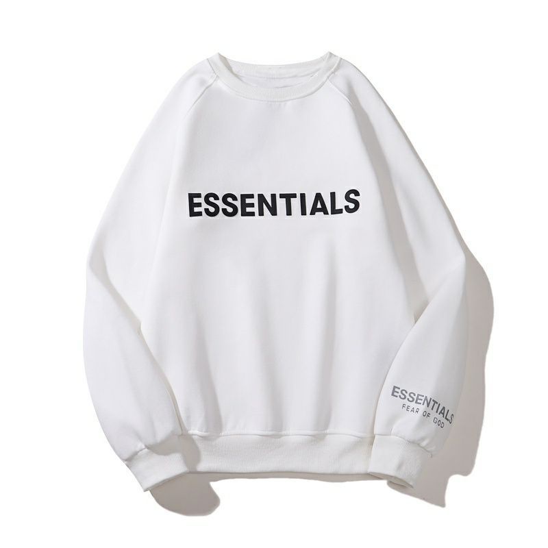 Sweater ESSENTIALS Sweatshirt Bigsize (S - 6XL) Crewneck Harajuku Street Style Unisex Jumbo Beige Hitam Putih