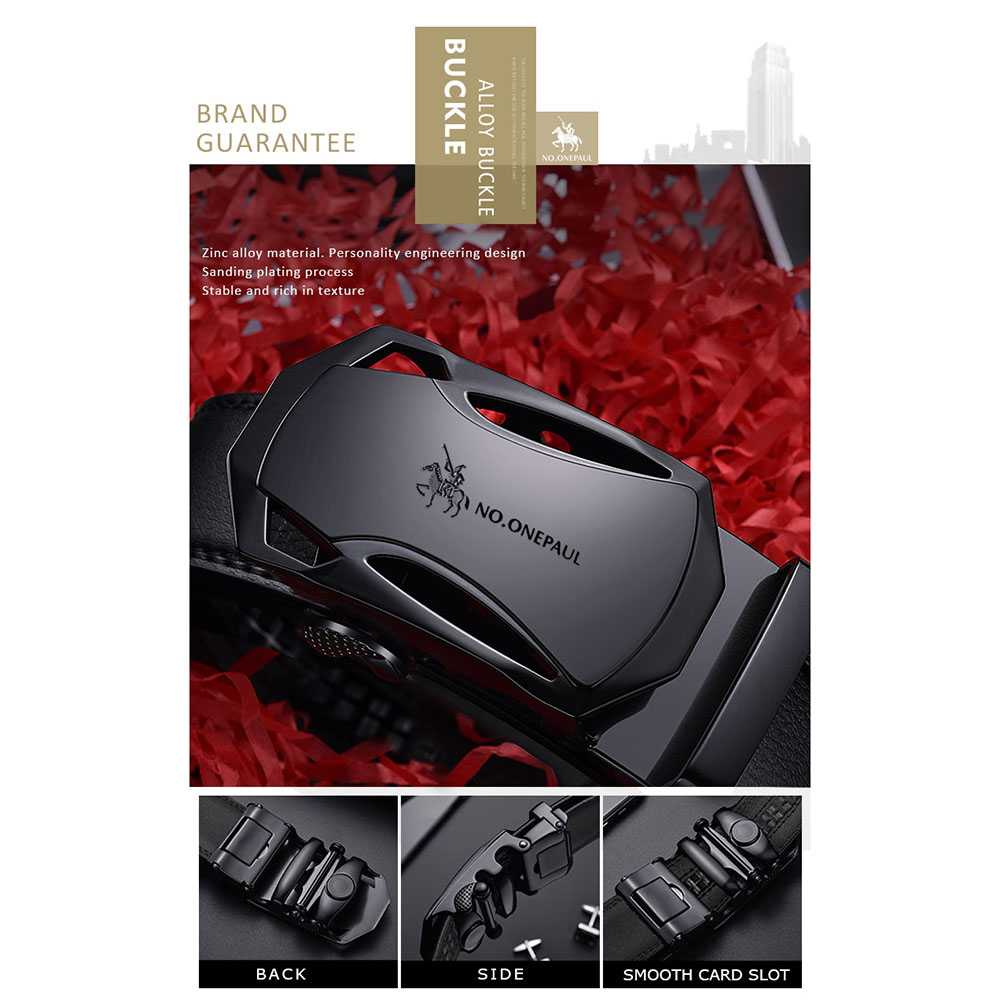 (BISA COD) FTIHSHP Tali Ikat Pinggang Luxury Automatic Buckle 3.5cm - WQE818