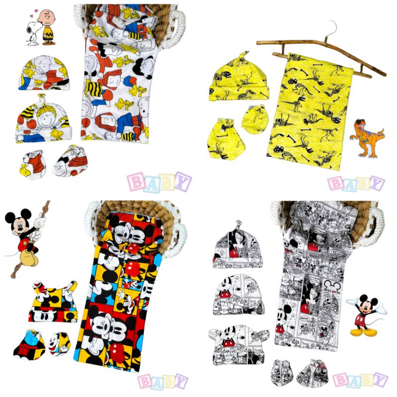 JNior/BEDONG SET BANDANA/ BEDONG SET TOPI / SWADDLE ONESET/ SELIMUT SET TOPI