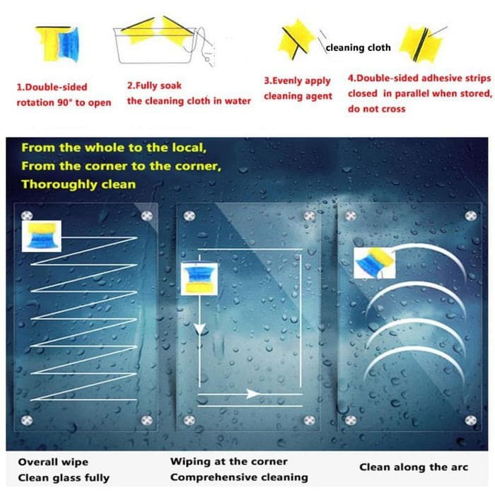 Sikat Lap Pembersih Kaca Cermin / Spons Magnet Pembersih Cermin Kaca Jendela Aquarium / Glass Wiper