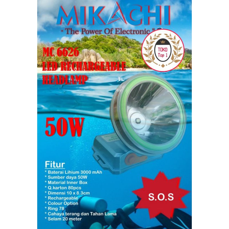 senter kepala selam 50watt mikachi 6626  RING 78