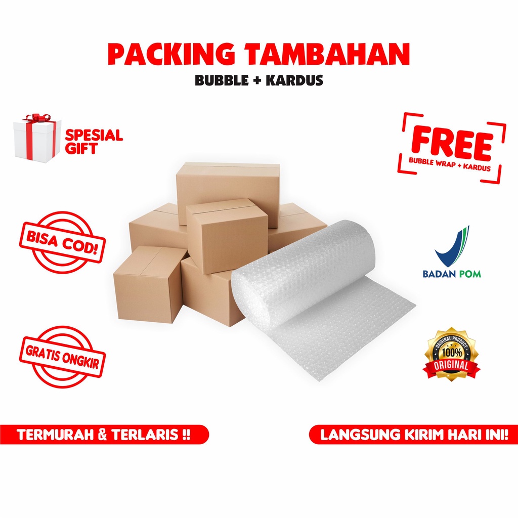 

PACKING KARDUS TAMBAHAN + Bubble Wrap Bungkus Pelindung Tambahan Untuk Paket Lebih Aman