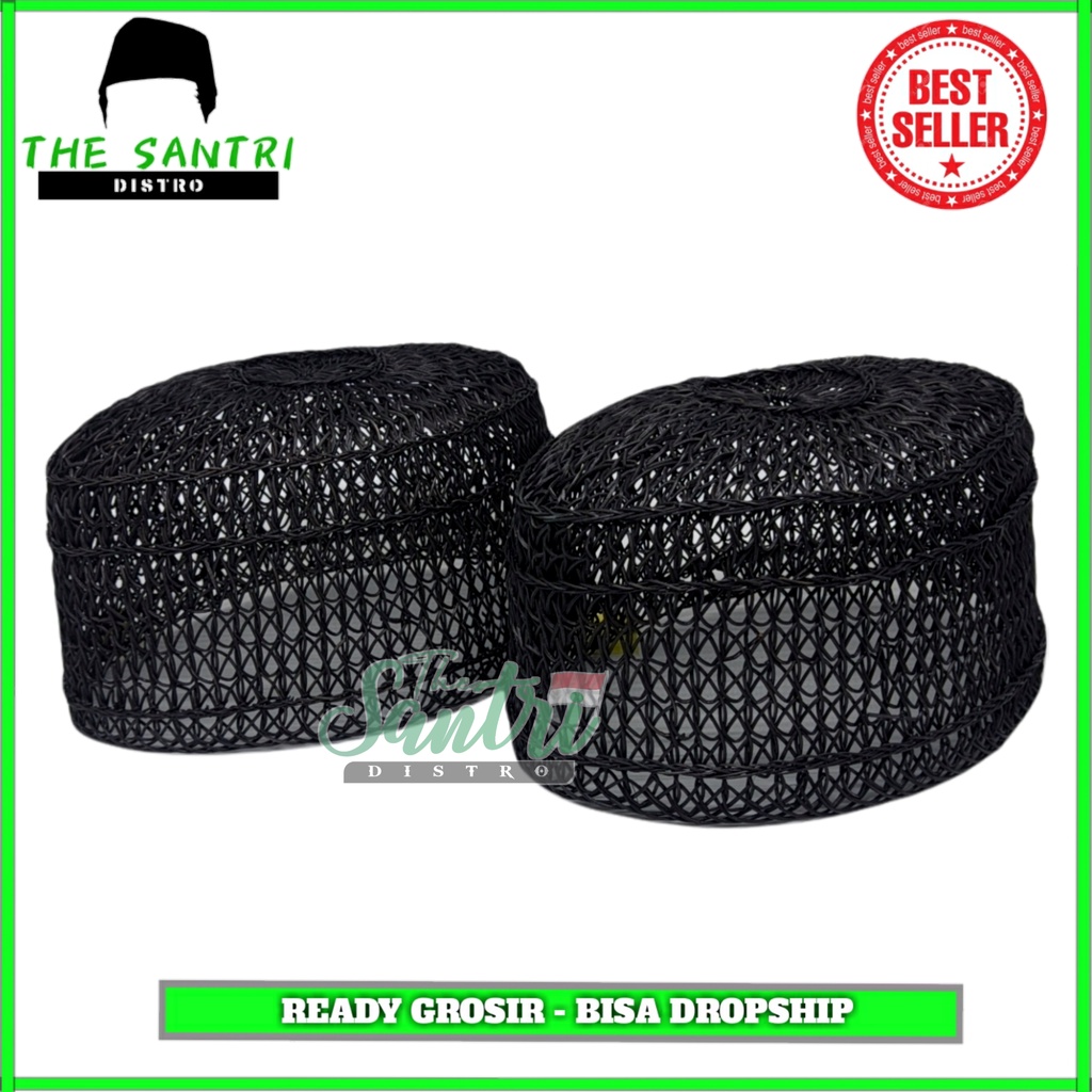 Peci Rotan Hitam / Kopyah Rotan / Peci Jaring Karang / Peci Karang / Peci Rotan Akar / Songkok Rotan