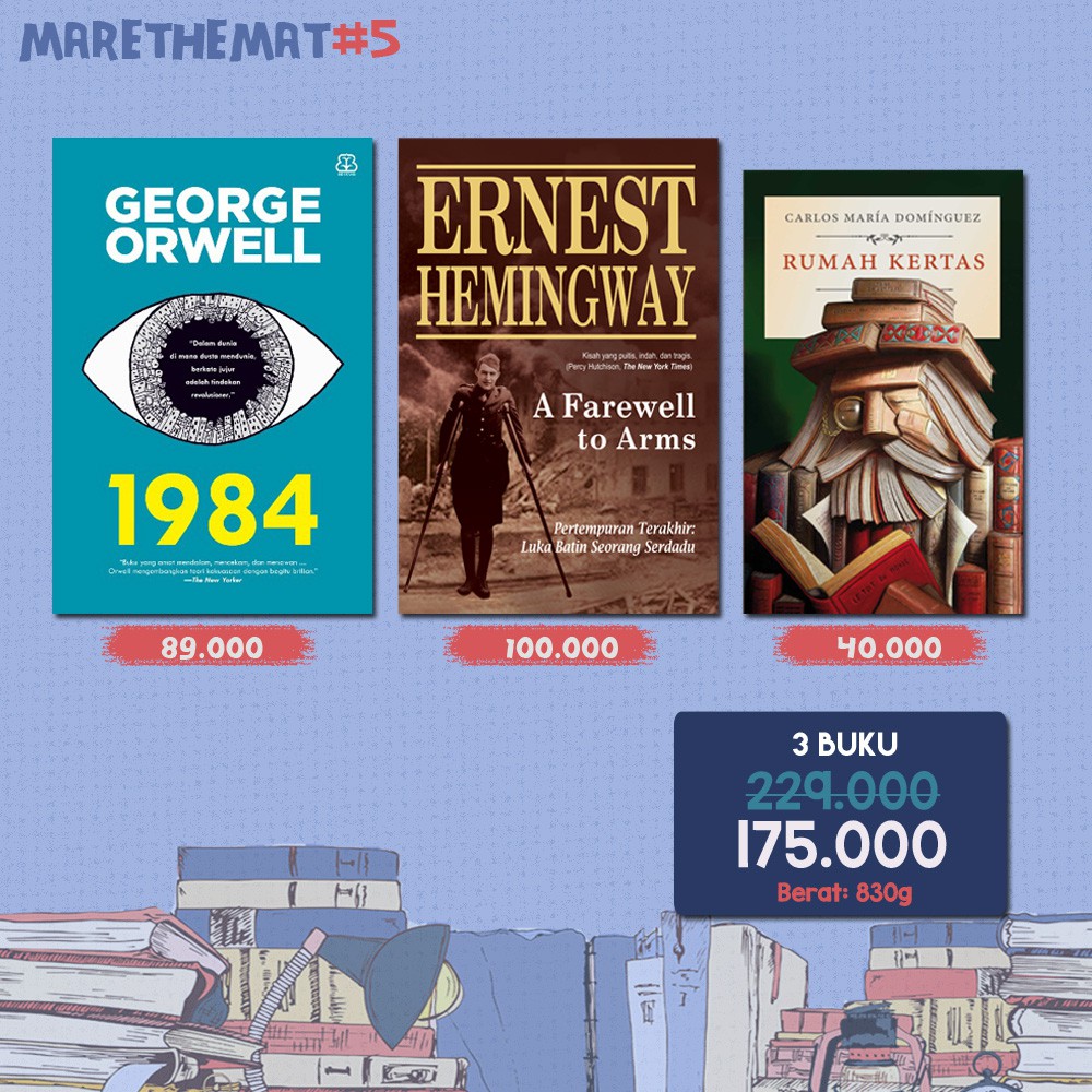 

Paket Buku 1984 : George Orwell - A Farewell to Arms - Rumah Kertas