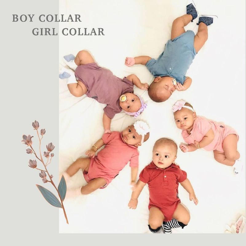 Little Palmerhaus COLLAR Baby Bodysuit / Jumper Kerah Anak Boy / Girl Jumper pendek