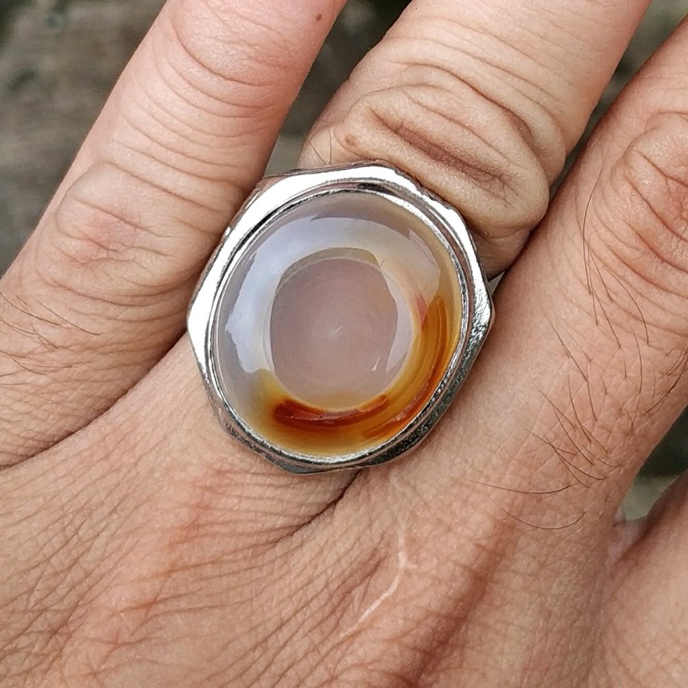 CINCIN BATU AKIK NATURAL ANGGUR MOTIF SUMUR