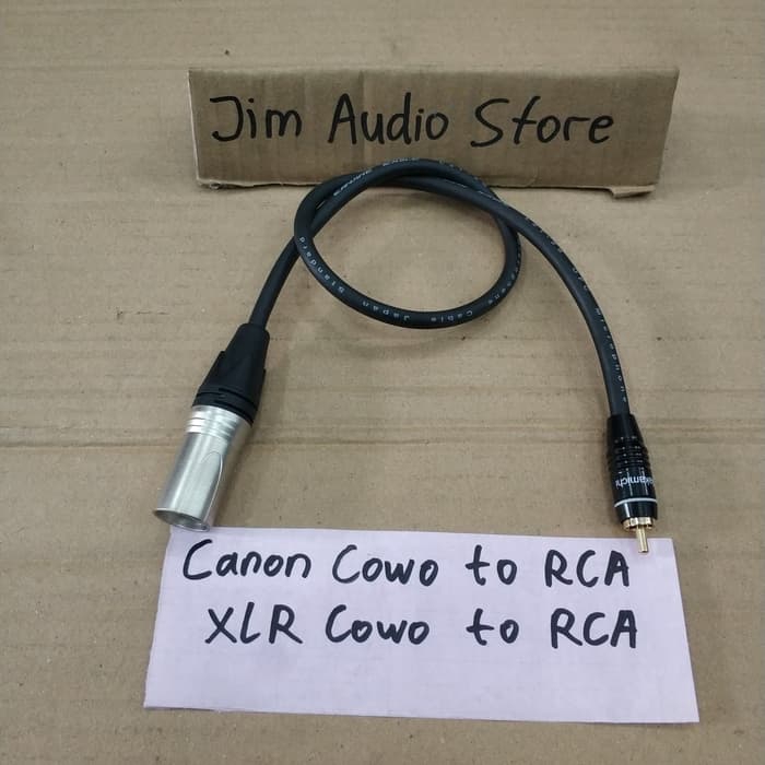 Kabel Mic canare 50 cm XLR cowo to RCA / Canon cowo to RCA