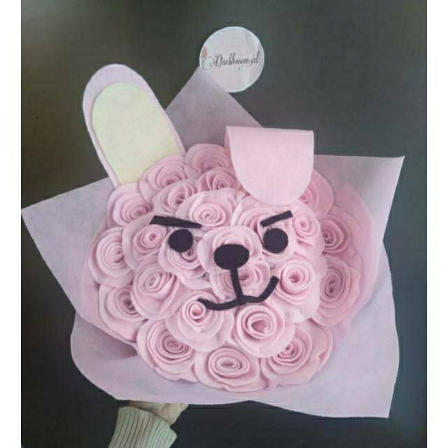 BUCKET KARAKTER / BUKET BT21 / BUCKET BTS / BOUQUET BUNGA / BUNGA FLANEL HADIAH WISUDA KADO ULTAH
