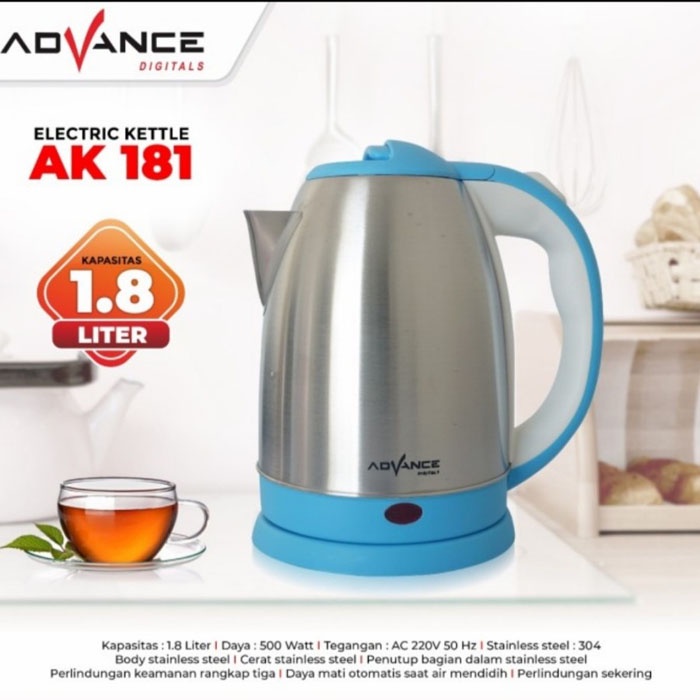 Advance Electric Kettle 1.8 Liter Teko Listrik AK-181 AK181