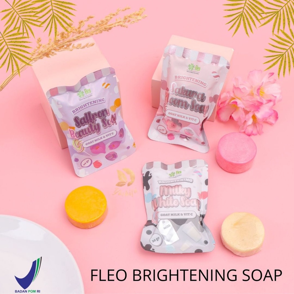 Fleo Brightening Soap | Fleo Soap | Sabun Fleo | Sabun Pemutih Badan Fleo 20 Gram