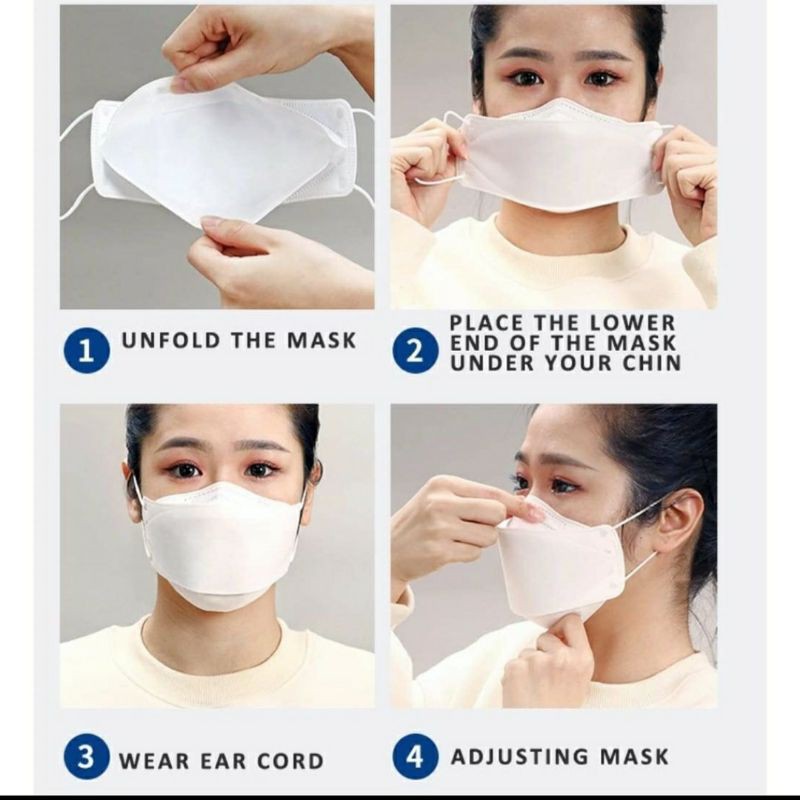 Masker Korea KF94 4 ply isi 10pcs Disposable Korean Face Mask Evo Plusmed Earloop Anti Virus Debu