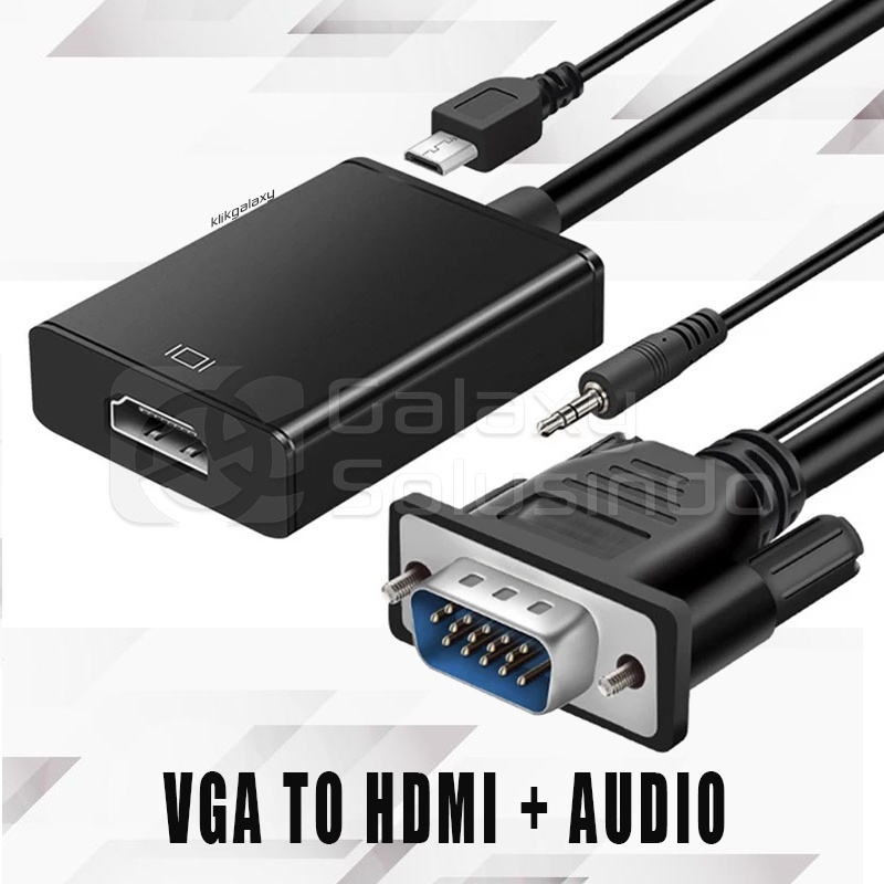 Converter VGA to HDMI + Audio Cable