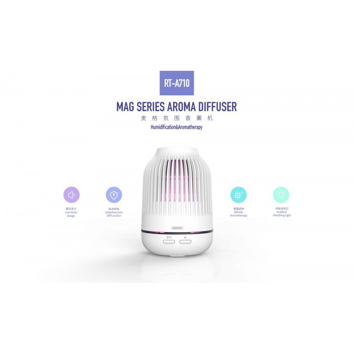 REMAX RT-A710 - MAG Series Ultrasonic Aroma Diffuser Kapasitas 90ML