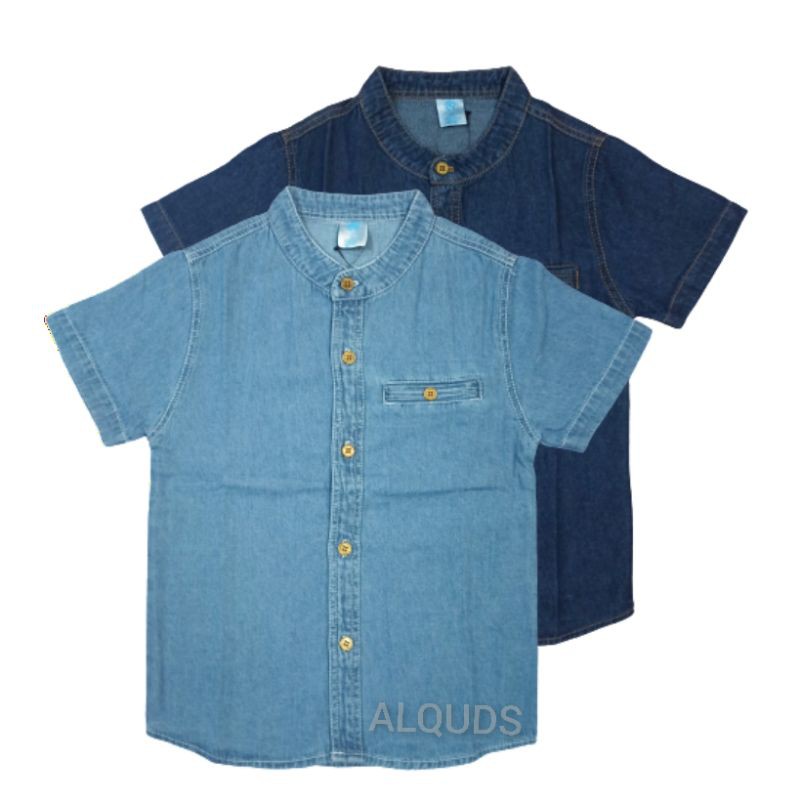 Kemko Anak Kemeja Anak Laki Laki Cowok Jeans Biru