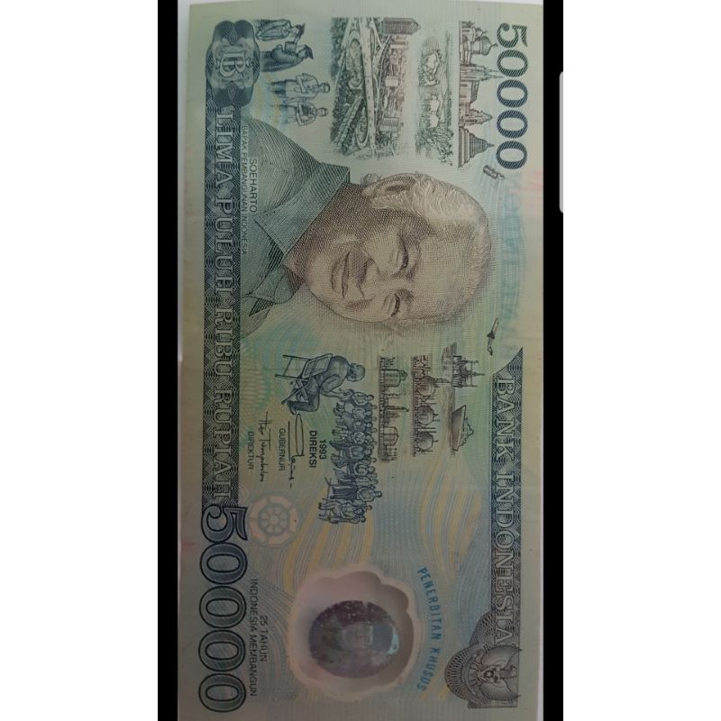 uang kuno Soeharto 50000 polimer