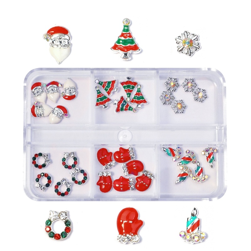 Zzz Ornamen Berlian Imitasi Tema Natal Untuk Dekorasi Nail Art DIY
