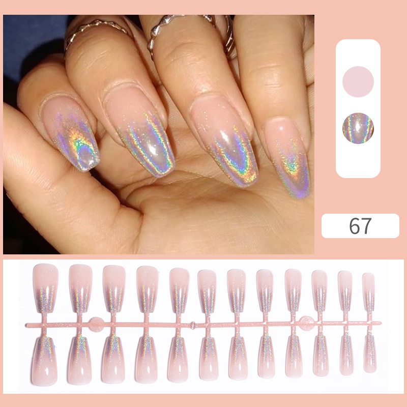 24pcs / Set Kuku Palsu Akrilik Matte Sensual Untuk Nail Art