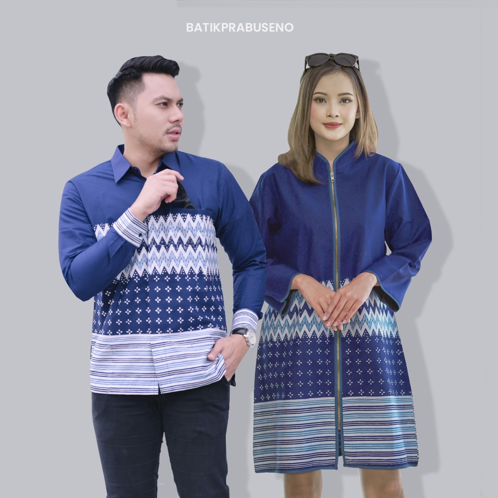 Seroja Kemeja Batik PRIA Hem Baju Kemeja Tunik Batik Pria Wanita Lengan Panjang Regulerfit Ori Prabu