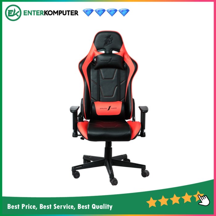 1STPLAYER GAMING CHAIR FK2 - BLACK RED - LUMBAR MASSAGE - Comfort - All Steel Skeleton - High Densit