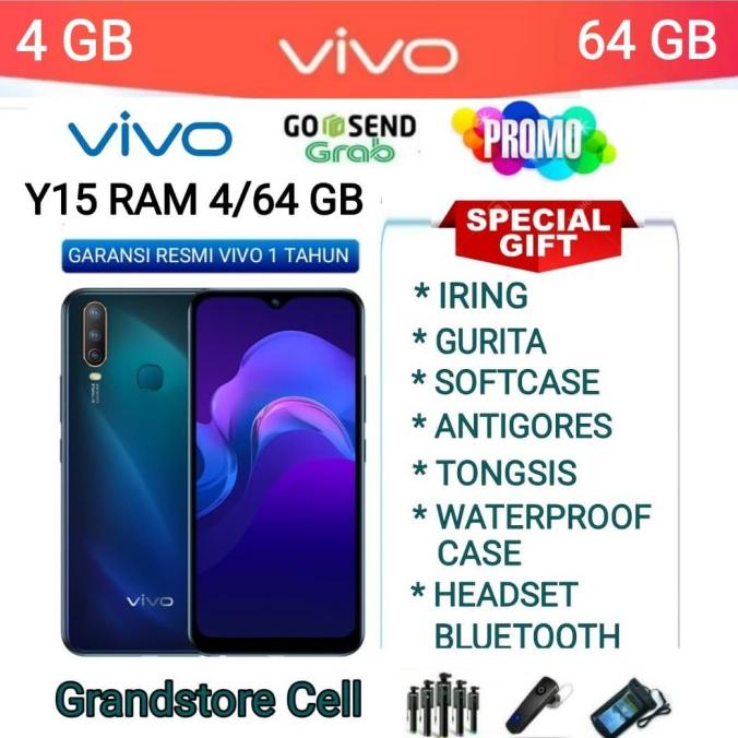 VIVO Y15 RAM 4/64 GB GARANSI RESMI VIVO INDONESIA