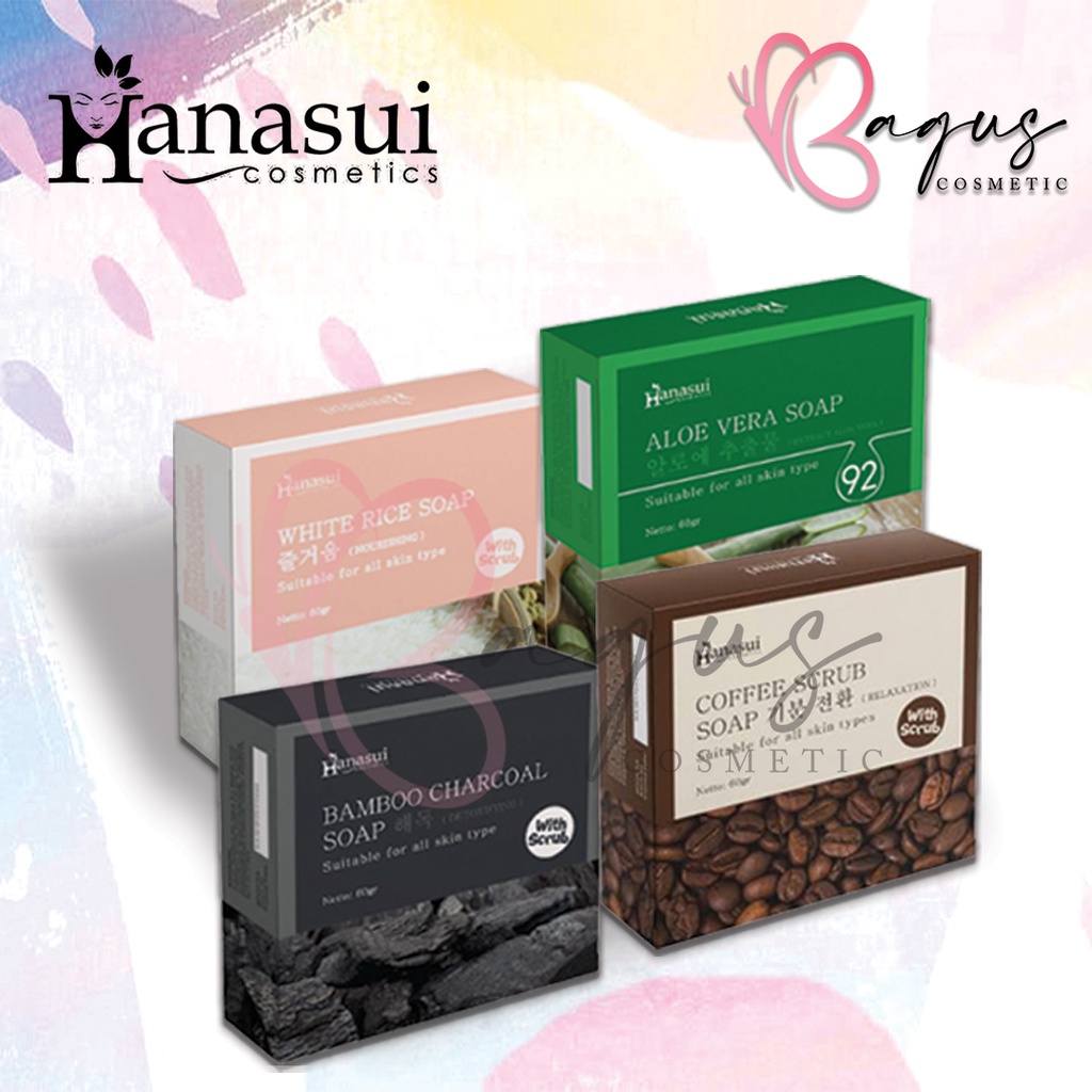 ⭐BAGUS⭐ HANASUI SOAP | Sabun Coffee / Kopi / Aloe / Beras / Charcoal Relaksasi