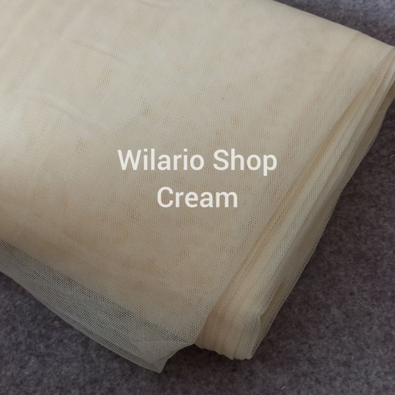 KAIN TILE HALUS LEMBUT | KAIN TULE | KAIN TULLE | KAIN TILLE | SOFT TILE | SOFT TULLE-Cream