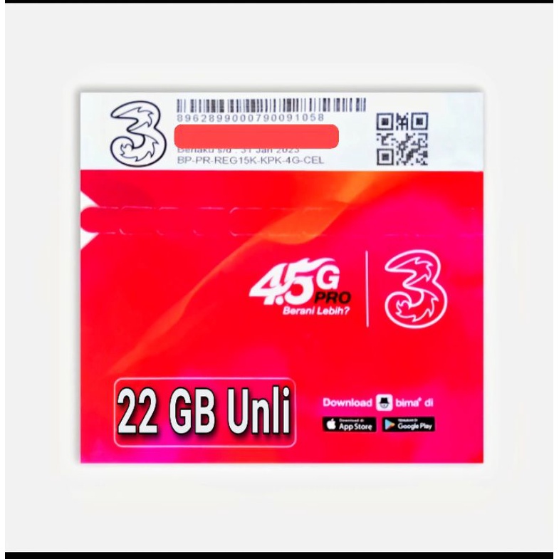 PERDANA TRI ALWAYS ON 22 GB UNLIMITED